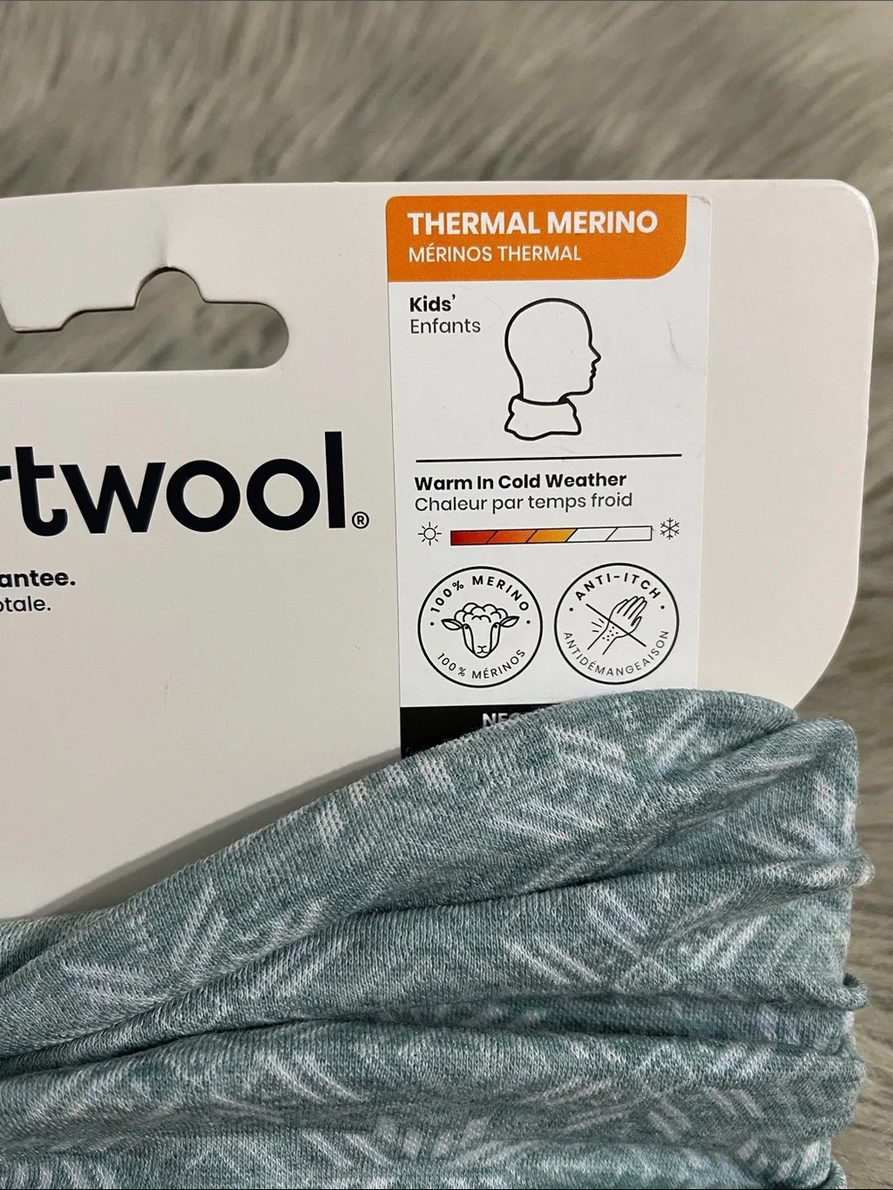 Smartwool Kids Teal Patterned Merino Neck Gaiter